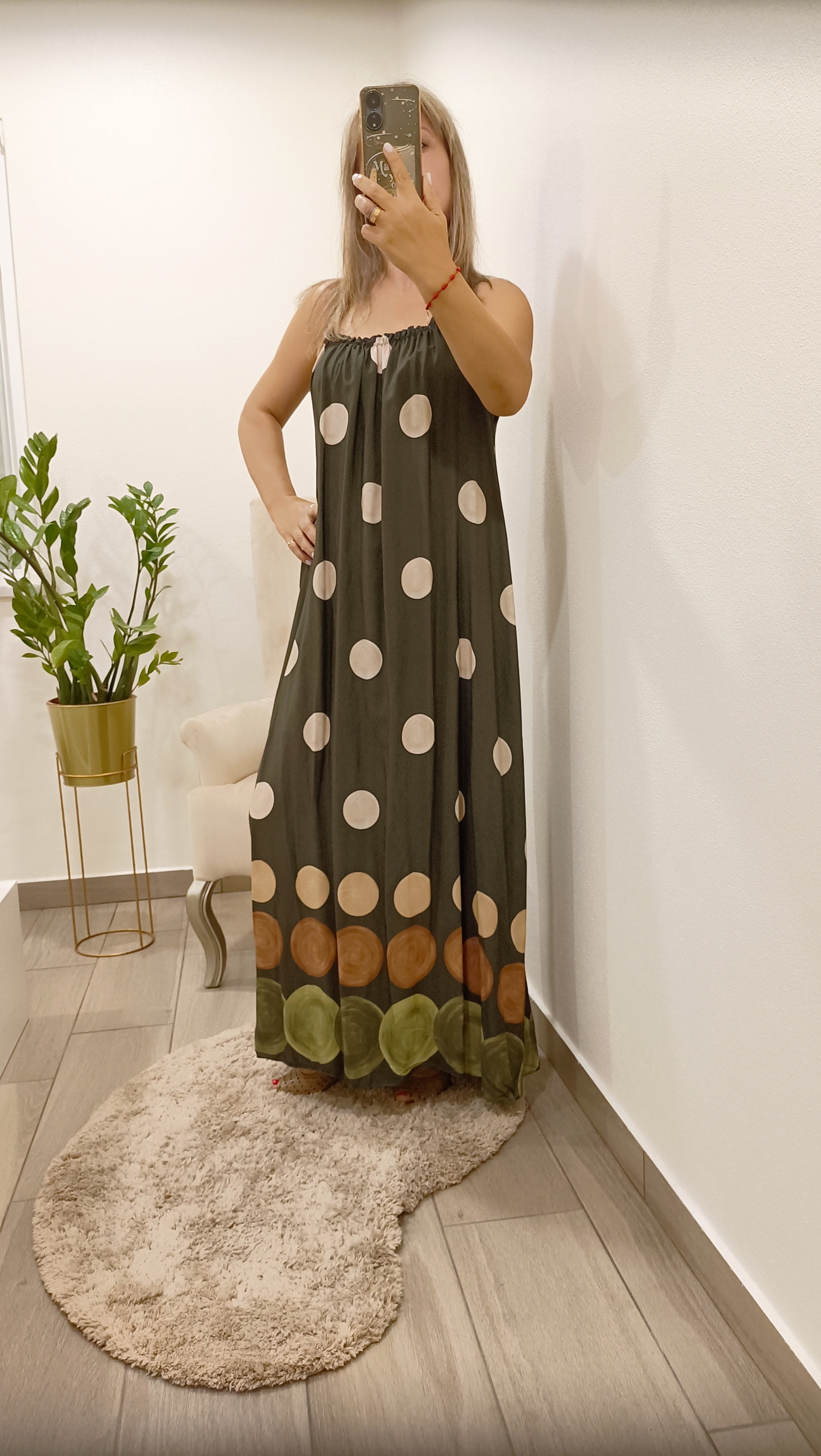 Aurora - Vestido Bolinhas Maxi Elegante
