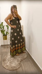 Aurora - Vestido Bolinhas Maxi Elegante