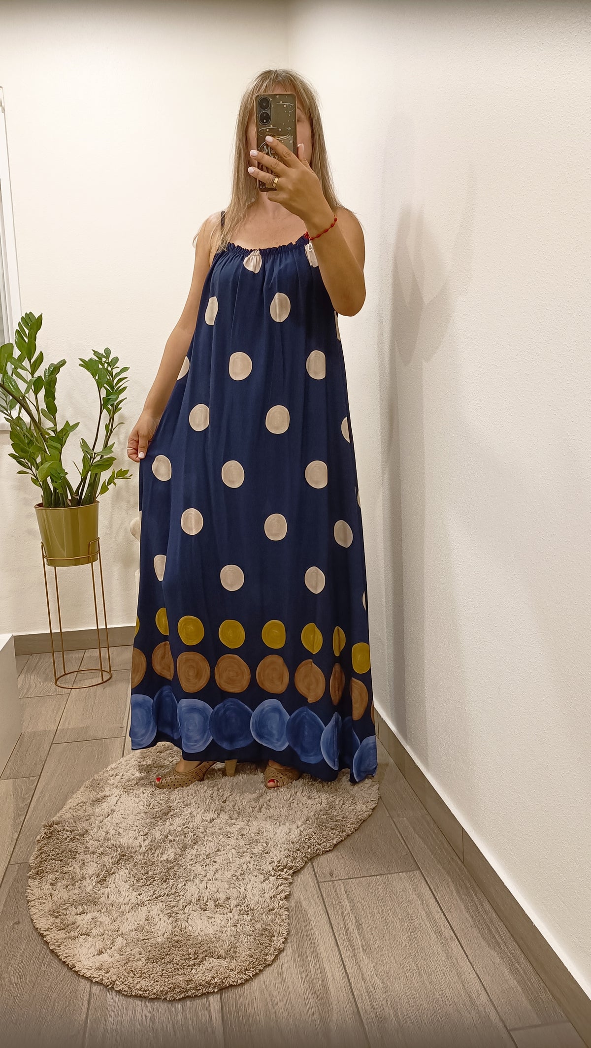 Aurora - Vestido Bolinhas Maxi Elegante