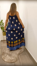 Aurora - Vestido Bolinhas Maxi Elegante