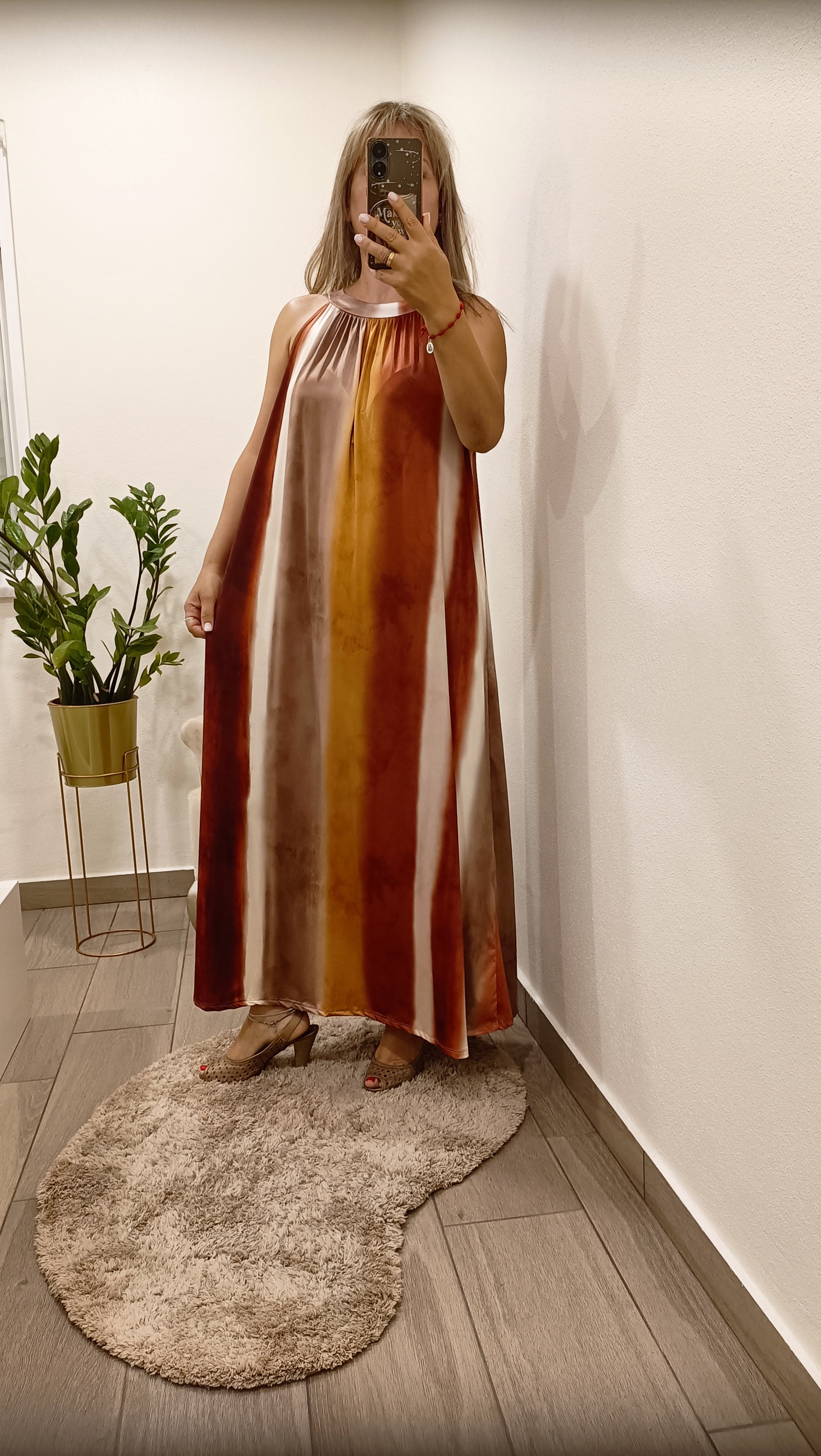 Carlota - Vestido Riscas Maxi Elegante