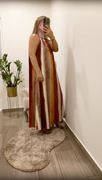 Carlota - Vestido Riscas Maxi Elegante